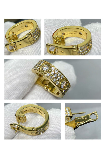 [ECHO ]LOVE 5.5MM DIAMOND PAVED EARRINGS