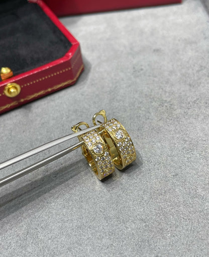 [ECHO ]LOVE 5.5MM DIAMOND PAVED EARRINGS