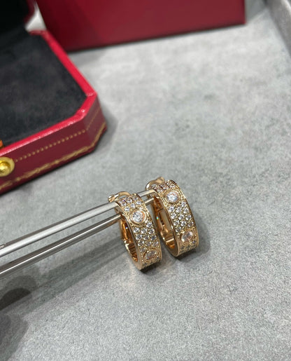 [ECHO ]LOVE 5.5MM DIAMOND PAVED EARRINGS