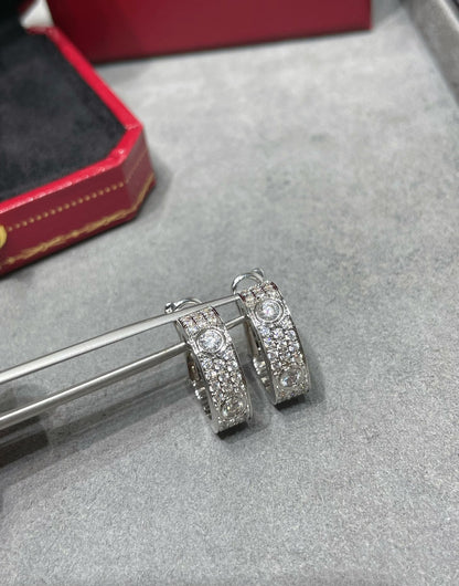 [ECHO ]LOVE 5.5MM DIAMOND PAVED EARRINGS