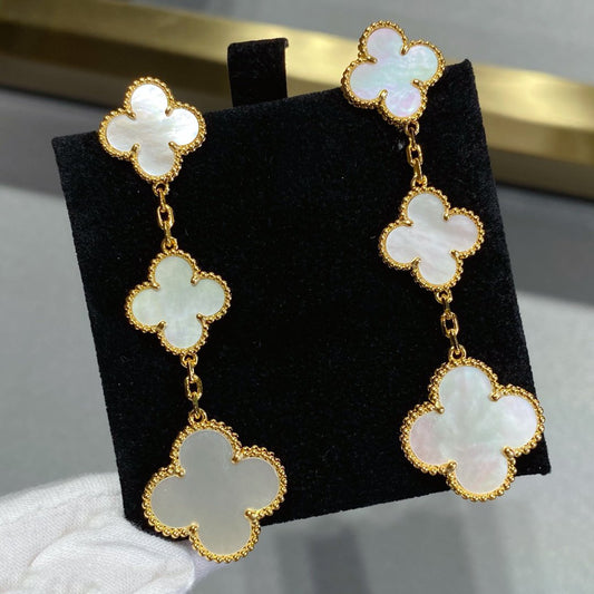 [ECHO ]CLOVER MOP 3 MOTIFS GOLD EARRINGS