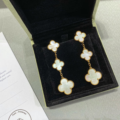 [ECHO ]CLOVER MOP 3 MOTIFS GOLD EARRINGS