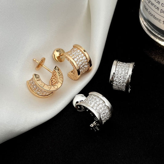 [ECHO ]ZERO 1 DIAMOND PAVED EARRINGS