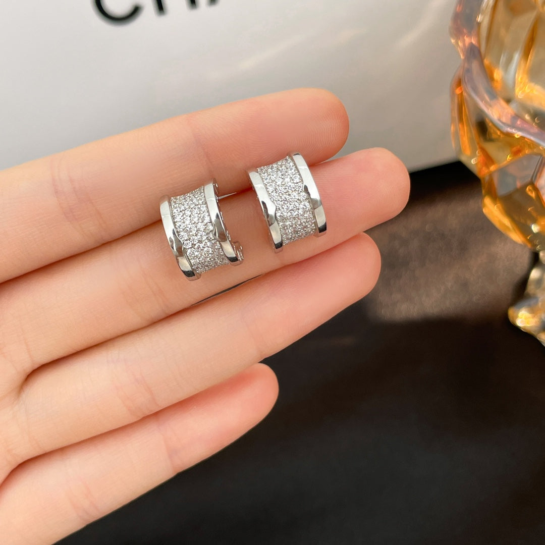 [ECHO ]ZERO 1 DIAMOND PAVED EARRINGS