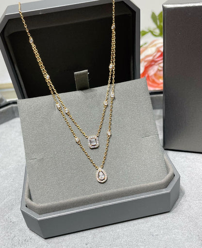 [ECHO]MY TWIN 2 ROW DIAMOND NECKLACE