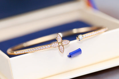 [ECHO ]IDYLLE PINK GOLD OPEN BRACELET DIAMOND PAVED