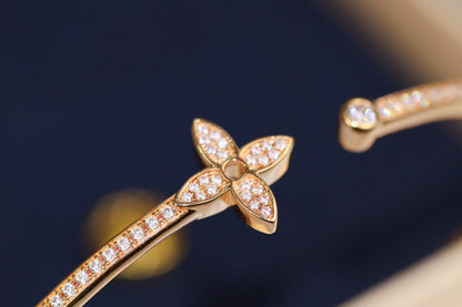 [ECHO ]IDYLLE PINK GOLD OPEN BRACELET DIAMOND PAVED