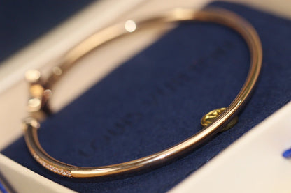 [ECHO ]IDYLLE PINK GOLD OPEN BRACELET DIAMOND PAVED