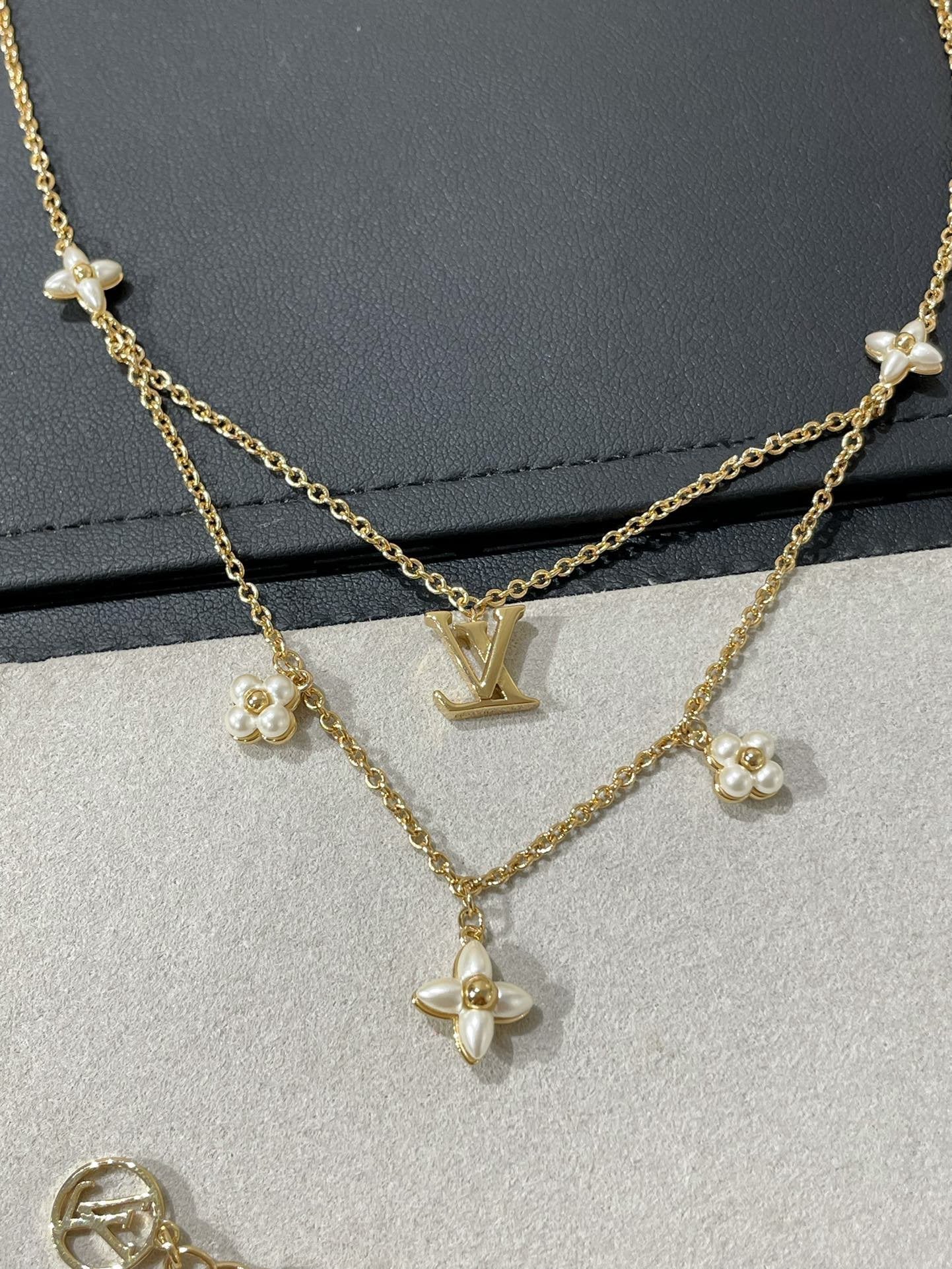 [ECHO ]FLOWERGRAM GOLD MOP DOUBLE ROW NECKLACE