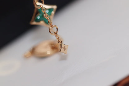 [ECHO ]STAR AND SUN 4 MOTIF PINK GOLD MALACHITE BRACELET