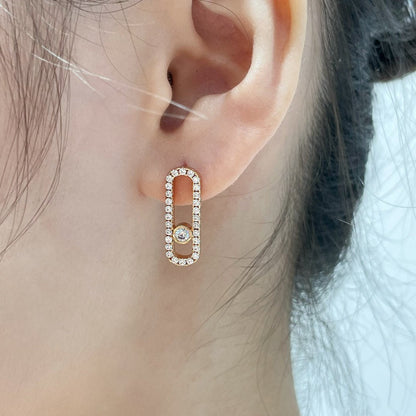 [ECHO]MOVE UNO STUD DIAMOND PAVED EARRINGS
