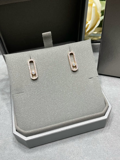 [ECHO]MOVE UNO STUD DIAMOND PAVED EARRINGS
