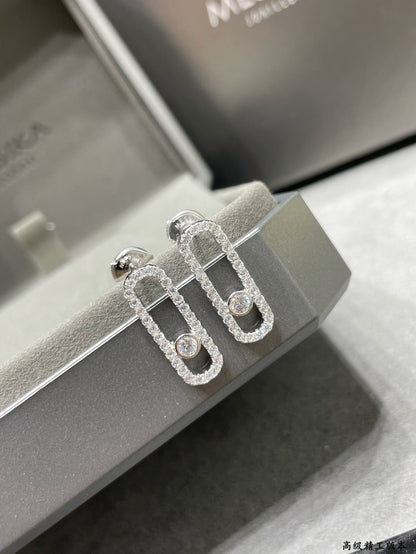[ECHO]MOVE UNO STUD DIAMOND PAVED EARRINGS