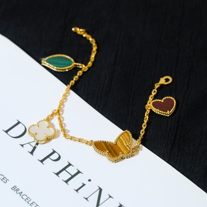[ECHO ]LUCKY SPRING 5 MOTIF GOLD BRACELET