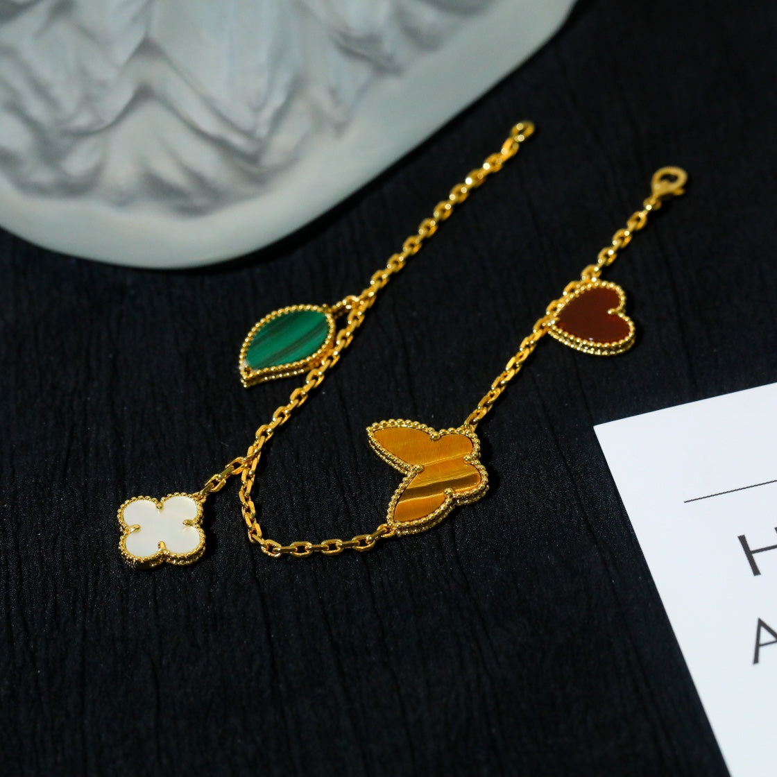[ECHO ]LUCKY SPRING 5 MOTIF GOLD BRACELET