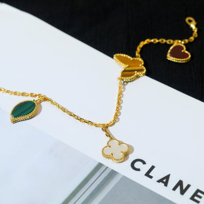 [ECHO ]LUCKY SPRING 5 MOTIF GOLD BRACELET