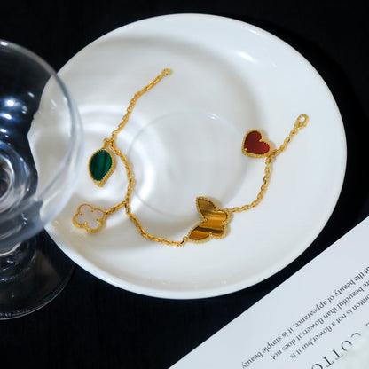 [ECHO ]LUCKY SPRING 5 MOTIF GOLD BRACELET