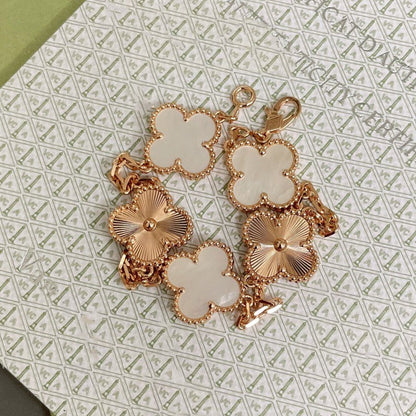 [ECHO ]CLOVER BRACELET 5 MOTIF WHITE MOP PINK GOLD