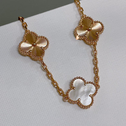 [ECHO ]CLOVER BRACELET 5 MOTIF WHITE MOP PINK GOLD