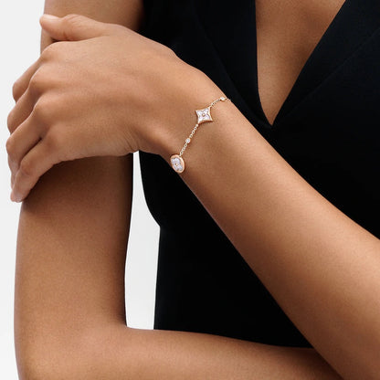 [ECHO ]STAR AND SUN 4 MOTIF WHITE MOP PINK GOLD BRACELET