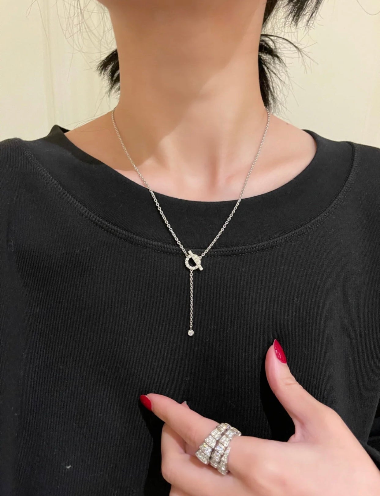 [ECHO ]FINESSE SILVER DIAMOND NECKLACE