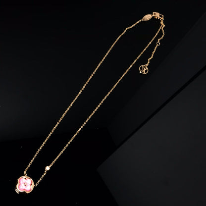 [ECHO ]COLOR BLOSSOM PINK MOP SUN GOLD NECKLACE