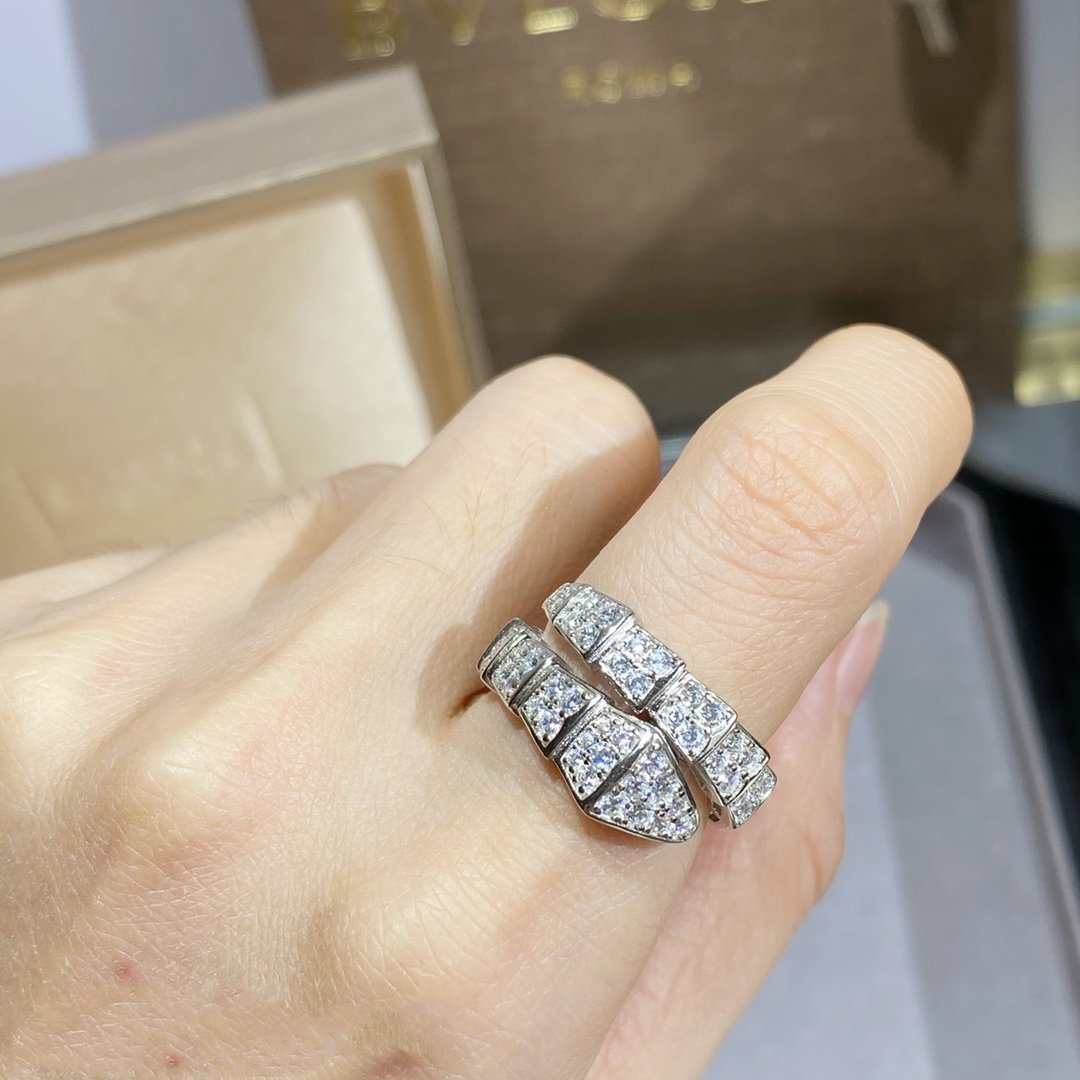 [ECHO ]SERPENTI RING SILVER DIAMOND PAVED