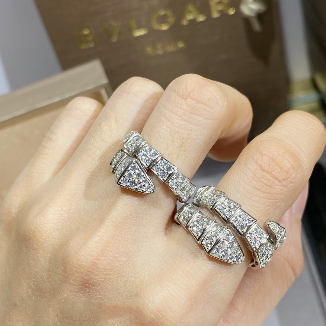 [ECHO ]SERPENTI RING SILVER DIAMOND PAVED