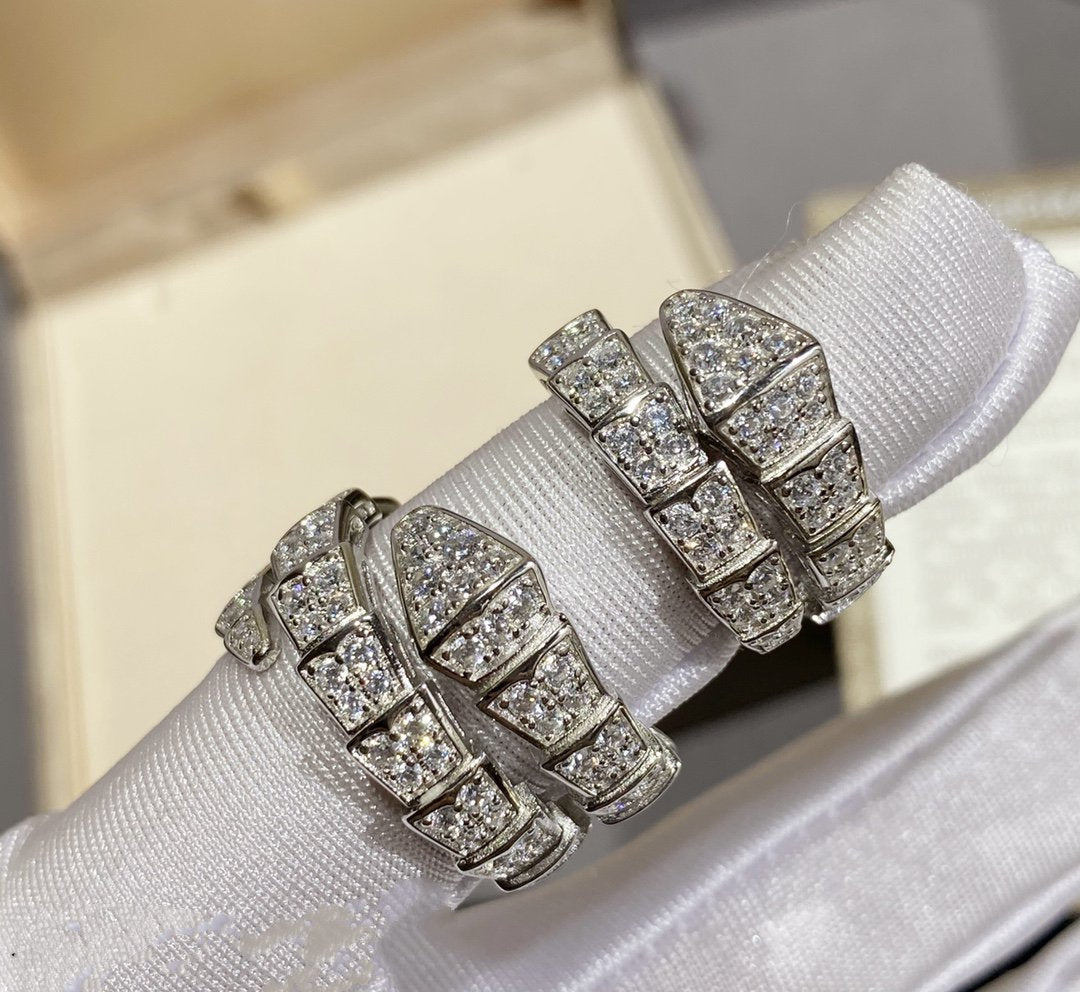 [ECHO ]SERPENTI RING SILVER DIAMOND PAVED