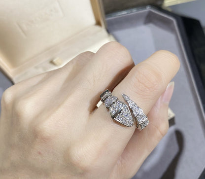 [ECHO ]SERPENTI LARGE RING SILVER DIAMOND PAVED