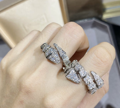 [ECHO ]SERPENTI LARGE RING SILVER DIAMOND PAVED
