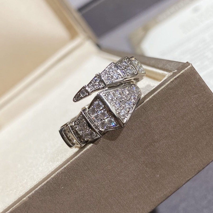[ECHO ]SERPENTI LARGE RING SILVER DIAMOND PAVED