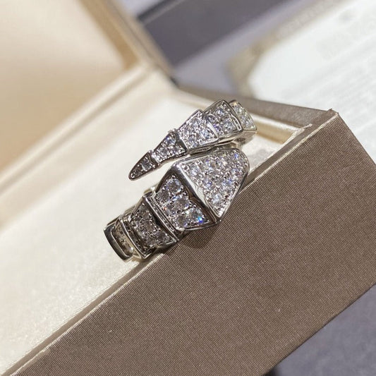 [ECHO ]SERPENTI LARGE RING SILVER DIAMOND PAVED