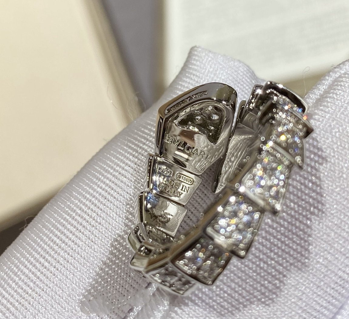 [ECHO ]SERPENTI LARGE RING SILVER DIAMOND PAVED