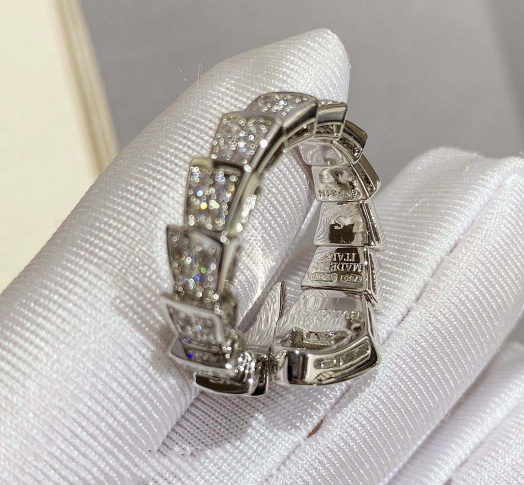 [ECHO ]SERPENTI LARGE RING SILVER DIAMOND PAVED