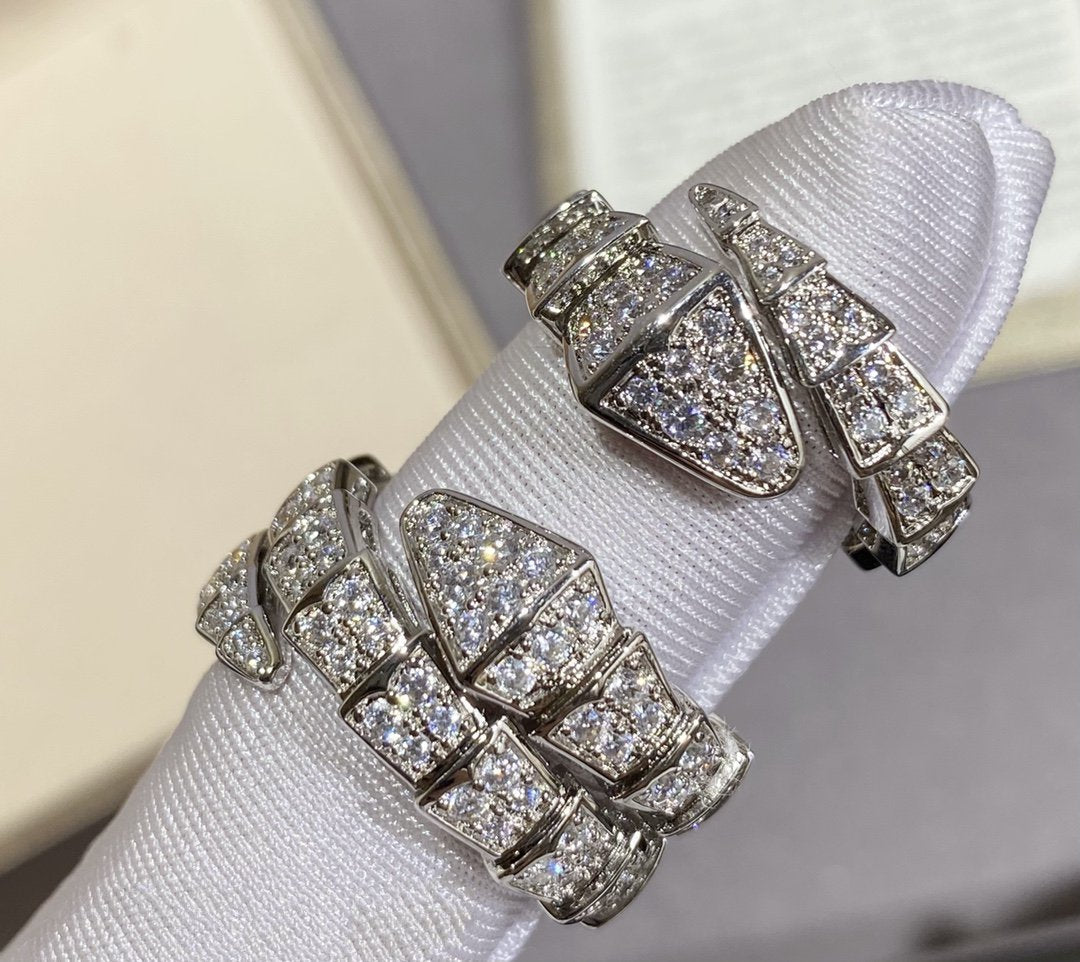 [ECHO ]SERPENTI LARGE RING SILVER DIAMOND PAVED