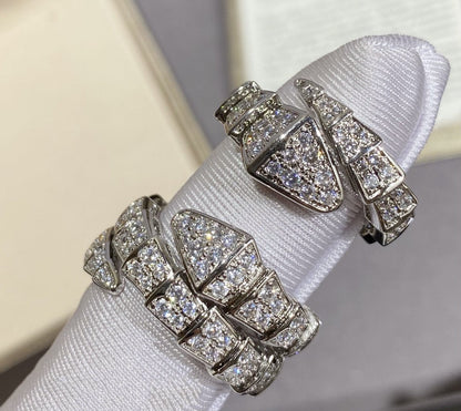 [ECHO ]SERPENTI LARGE RING SILVER DIAMOND PAVED