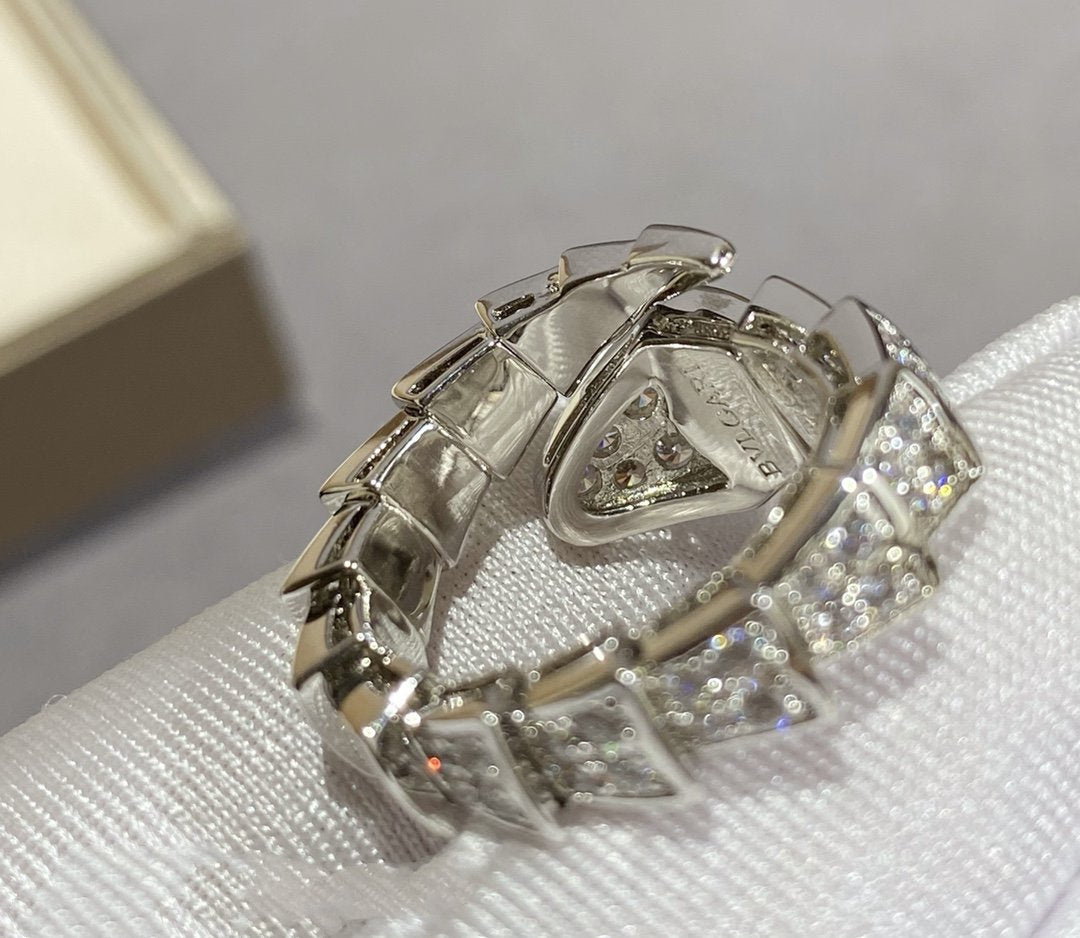 [ECHO ]SERPENTI LARGE RING SILVER DIAMOND PAVED