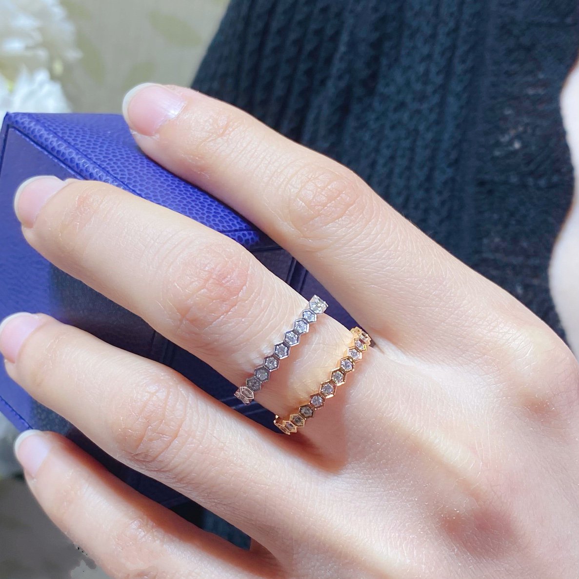 [ECHO ]BEE LOVE DIAMOND PAVED SMALL RING