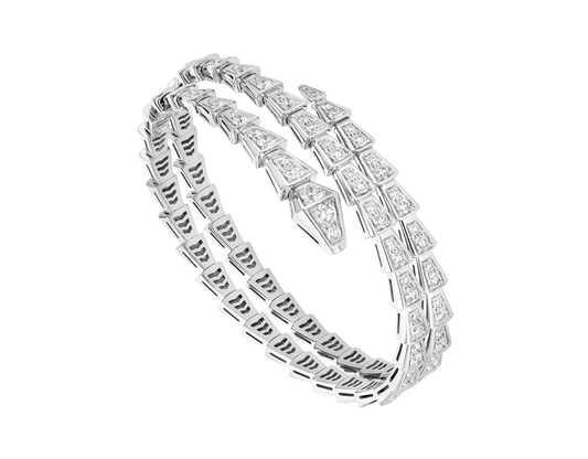 [ECHO ]SERPENTI BRACELET SILVER DIAMOND DOUBLE ROW