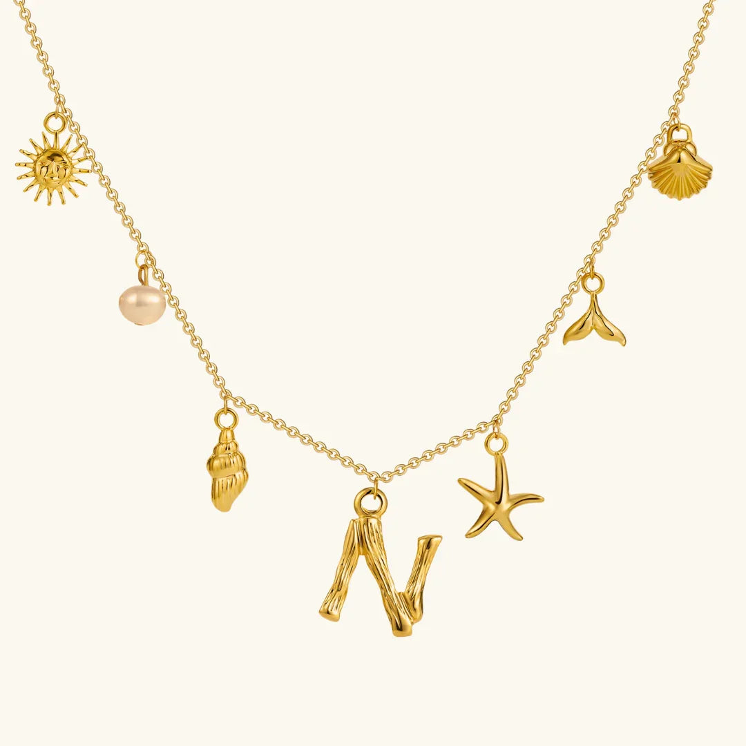 [Echo Fine]Avaria Ocean Initial Necklace