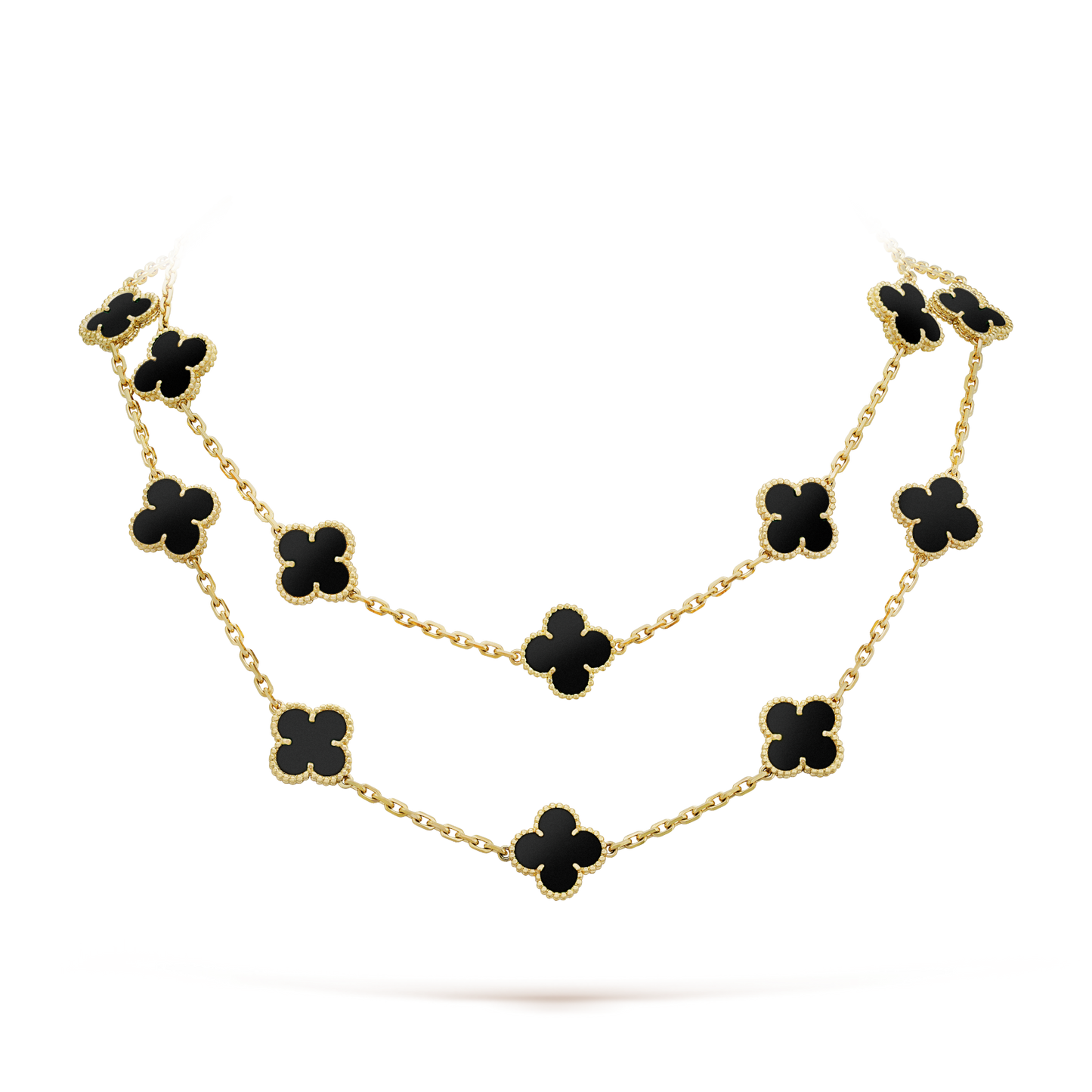 [ECHO ]CLOVER 20 MOTIFS ONYX NECKLACE
