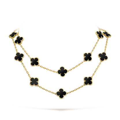 [ECHO ]CLOVER 20 MOTIFS ONYX NECKLACE