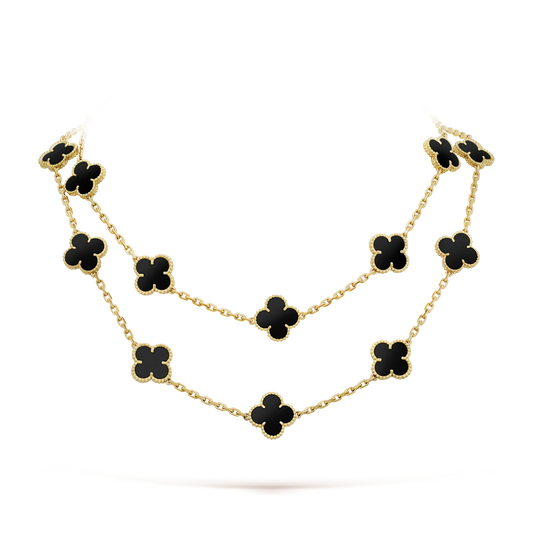 [ECHO ]CLOVER 20 MOTIFS ONYX NECKLACE