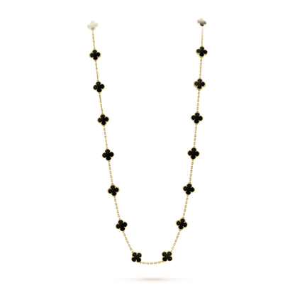[ECHO ]CLOVER 20 MOTIFS ONYX NECKLACE
