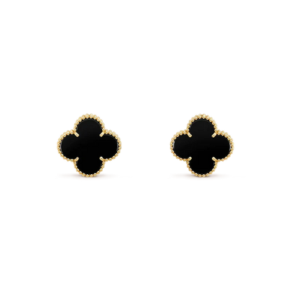 [ECHO ]CLOVER MEDIUM 1 MOTIFS  ONYX STUD EARRINGS