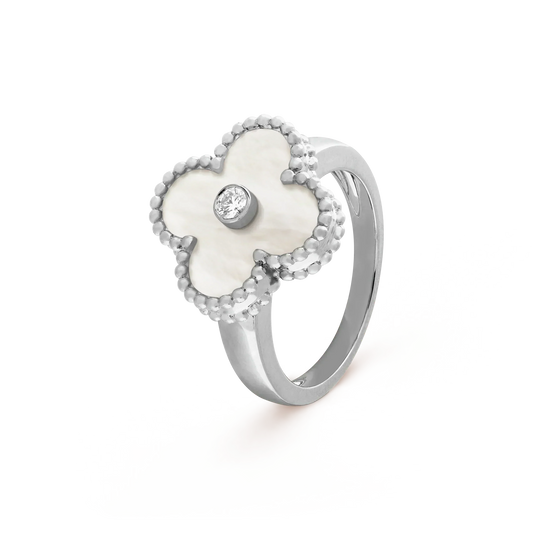 [ECHO ]CLOVER SILVER MOP DIAMOND RING
