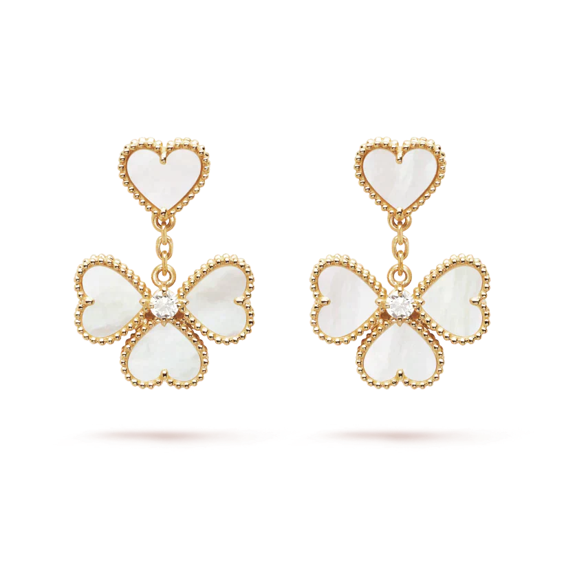 [ECHO ]CLOVER SWEET WHITE MOP EARRINGS
