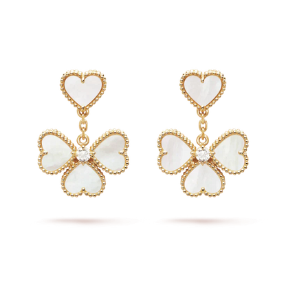 [ECHO ]CLOVER SWEET WHITE MOP EARRINGS