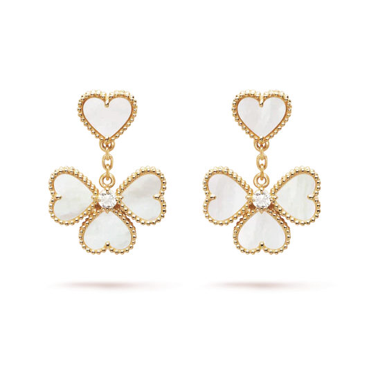 [ECHO ]CLOVER SWEET WHITE MOP EARRINGS